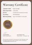 Simple and organized warranty certificate template portrait