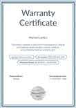 Professional and simple warranty certificate template portrait