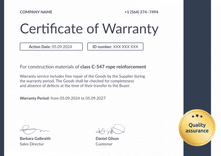 Modern and professional warranty certificate template landscape