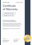 Modern and professional warranty certificate template portrait