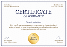 Plain and professional warranty certificate template landscape