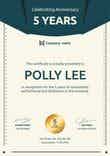 Modern and gripping work anniversary certificate template portrait