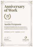 Simple and framed work anniversary certificate template portrait