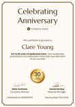 Formal and editable work anniversary certificate template portrait