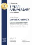 Transparent and professional work anniversary certificate portrait