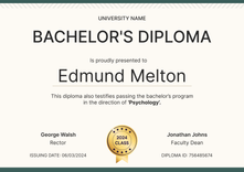 Academic and professional diploma template landscape