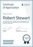 Modern and professional certificate of appreciation template portrait