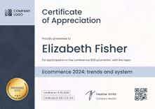 Clear and professional certificate of appreciation template landscape