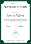 Corporate and professional appreciation certificate template portrait