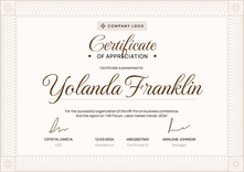 Elegant and professional certificate of appreciation template landscape