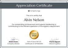 Minimalistic and professional certificate of appreciation landscape