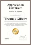 Standard and professional appreciation certificate template portrait