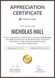 Plain and professional certificate of appreciation template portrait