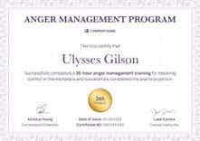 Formal and framed anger management certificate template landscape