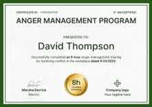 Bold and formal anger management certificate template landscape