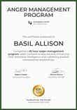 Plain and professional anger management certificate template portrait
