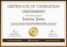 Professional and superior anger management certificate template landscape