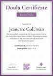 Chic and professional doula certificate template portrait