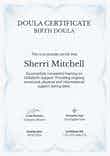 Sophisticated and professional doula certificate template portrait