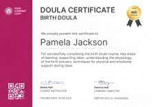 Vibrant and professional doula certificate template landscape