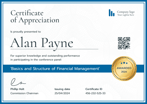 Customizable and professional certificate of appreciation template landscape