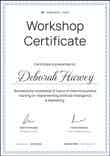Classic and professional workshop certificate template portrait