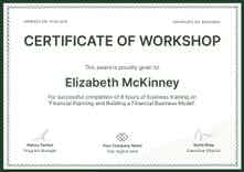 Plain and professional workshop certificate template landscape