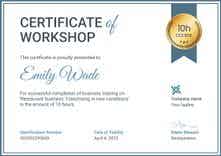 Minimalistic and professional workshop certificate template landscape