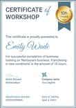Minimalistic and professional workshop certificate template portrait
