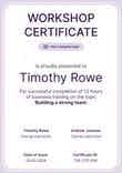 Fresh and professional workshop certificate template portrait