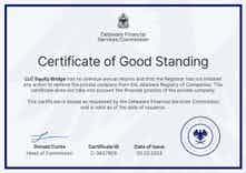 Official and professional certificate of good standing template landscape