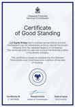 Official and professional certificate of good standing template portrait