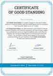 Trustworthy and professional certificate of good standing template portrait