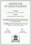 Recognizable and professional certificate of good standing template portrait