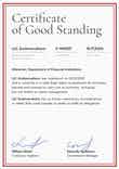 Validated and professional certificate of good standing template portrait