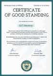 Accredited and professional certificate of good standing template portrait
