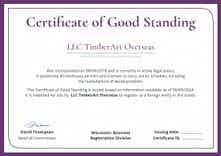Certified and professional certificate of good standing template landscape