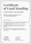 Ornate and professional certificate of good standing template portrait