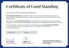 Verifiable and professional certificate of good standing template landscape