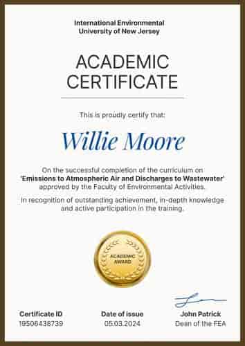 Elementary and professional academic certificate template portrait