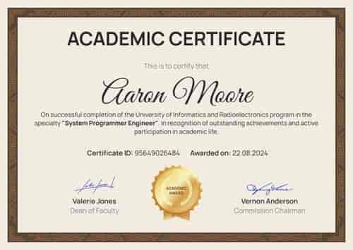 Basic and professional academic certificate template landscape