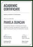 Organized and professional academic certificate template portrait