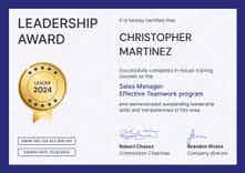 Modern and professional leadership certificate template landscape