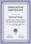 Framed professional graduation certificate template portrait