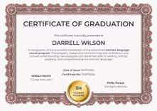 Ornate professional graduation certificate template landscape