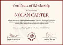 Elegant and professional scholarship certificate template landscape