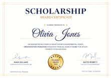 Graceful and formal scholarship certificate template landscape