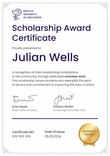 Bright and formal scholarship certificate template portrait