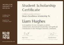 Dignified and professional scholarship certificate template landscape