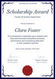 Exquisite and formal scholarship certificate template portrait